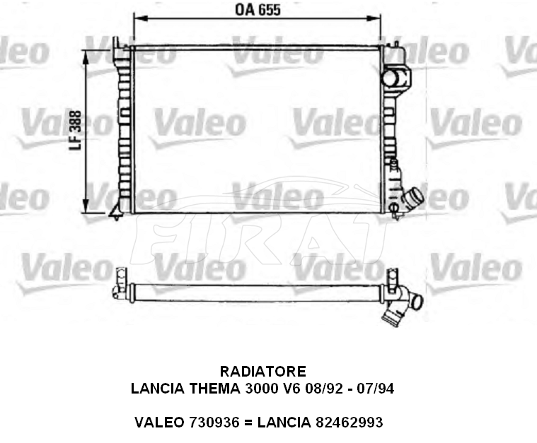 RADIATORE LANCIA THEMA 3000 V6 730936